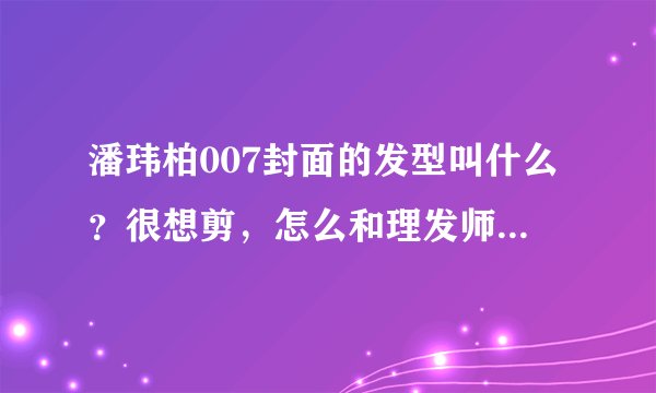 潘玮柏007封面的发型叫什么？很想剪，怎么和理发师说？就是下面这张图上的。