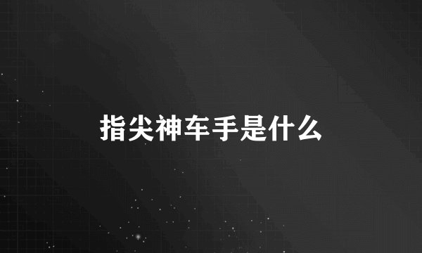 指尖神车手是什么