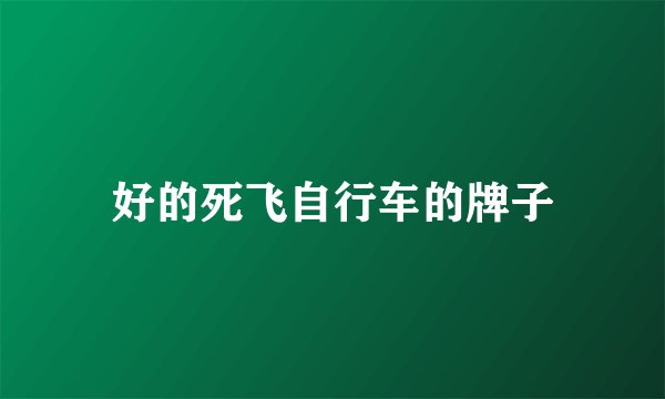 好的死飞自行车的牌子