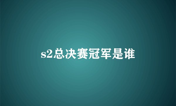 s2总决赛冠军是谁