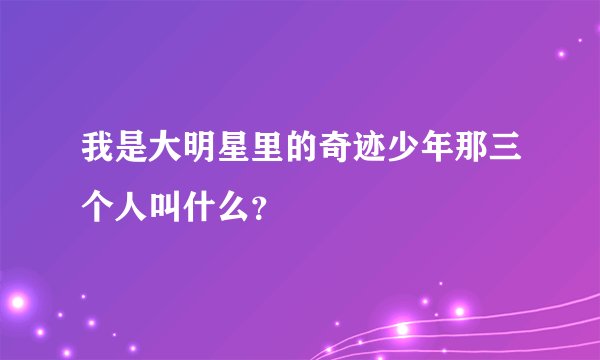 我是大明星里的奇迹少年那三个人叫什么？