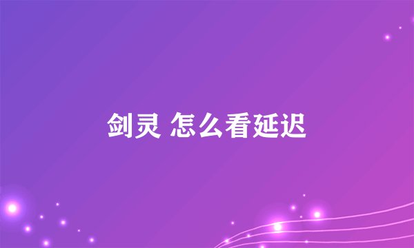 剑灵 怎么看延迟