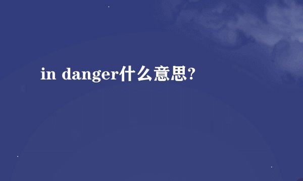 in danger什么意思?