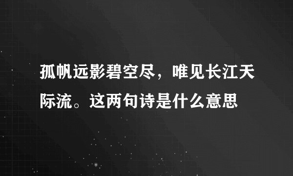 孤帆远影碧空尽，唯见长江天际流。这两句诗是什么意思