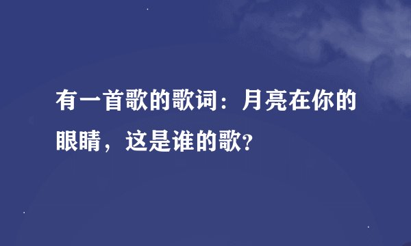 有一首歌的歌词：月亮在你的眼睛，这是谁的歌？
