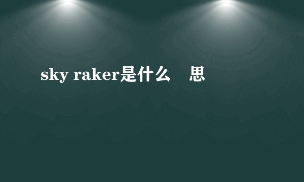 sky raker是什么悥思