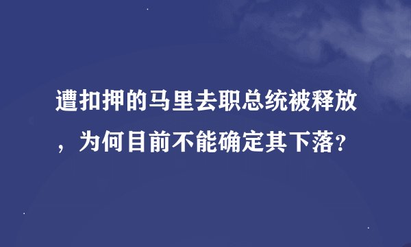 遭扣押的马里去职总统被释放，为何目前不能确定其下落？
