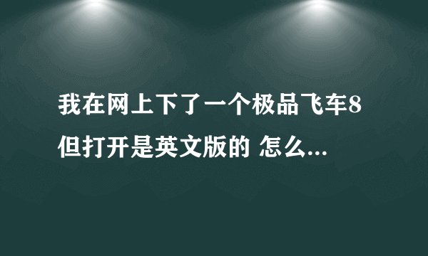 我在网上下了一个极品飞车8 但打开是英文版的 怎么才能调成中文版的？