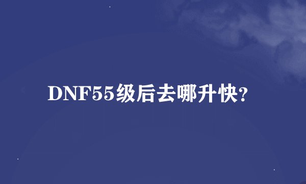 DNF55级后去哪升快？