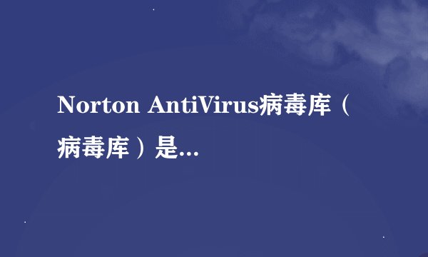 Norton AntiVirus病毒库（病毒库）是什么意思