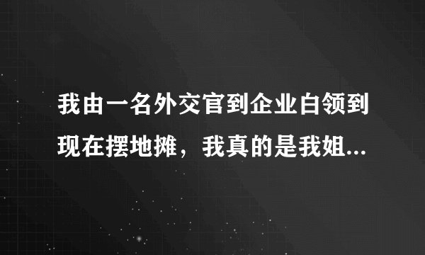 我由一名外交官到企业白领到现在摆地摊，我真的是我姐夫骂我是越混越失败吗？