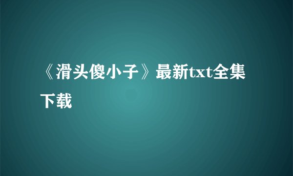 《滑头傻小子》最新txt全集下载
