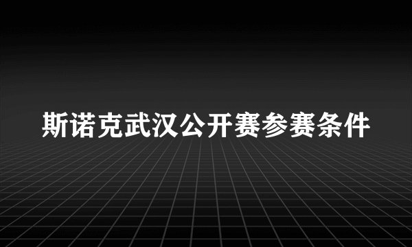 斯诺克武汉公开赛参赛条件