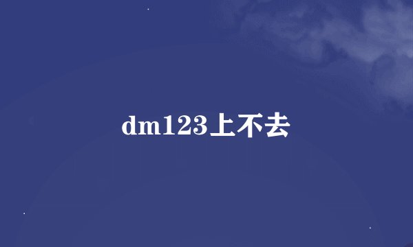 dm123上不去