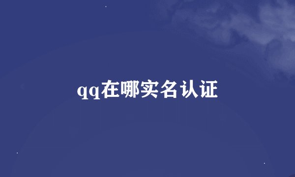 qq在哪实名认证