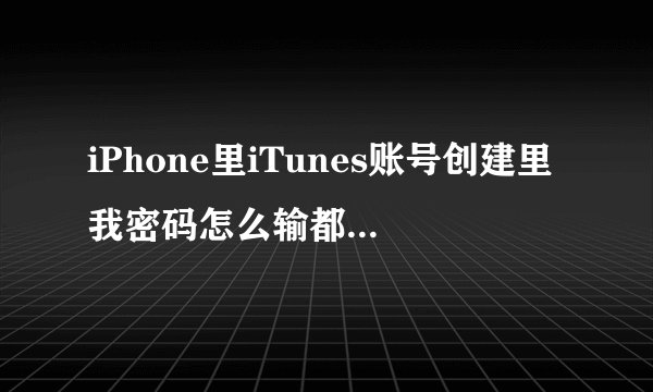 iPhone里iTunes账号创建里我密码怎么输都显示“密码不符合要求，请查看要求”可是并没有具体对于密码设置