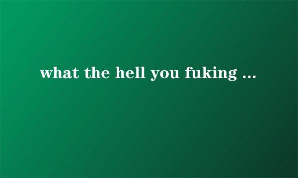 what the hell you fuking bitch 什么意思