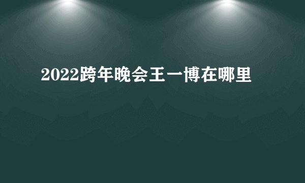 2022跨年晚会王一博在哪里
