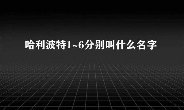 哈利波特1~6分别叫什么名字