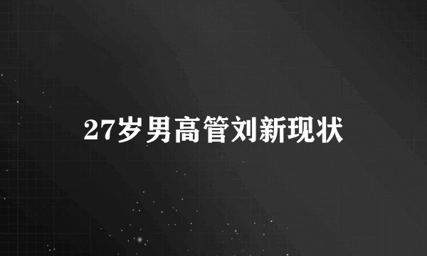 27岁男高管刘新现状