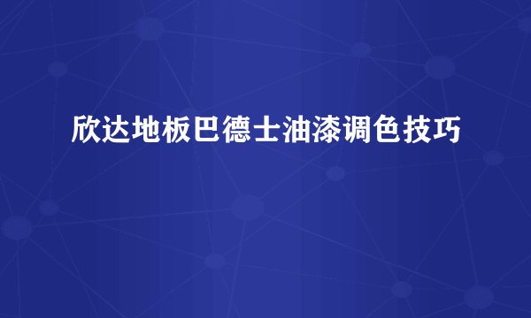 欣达地板巴德士油漆调色技巧