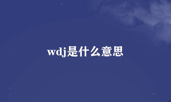 wdj是什么意思