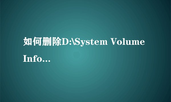 如何删除D:\System Volume Information\catalog.wci内的文件