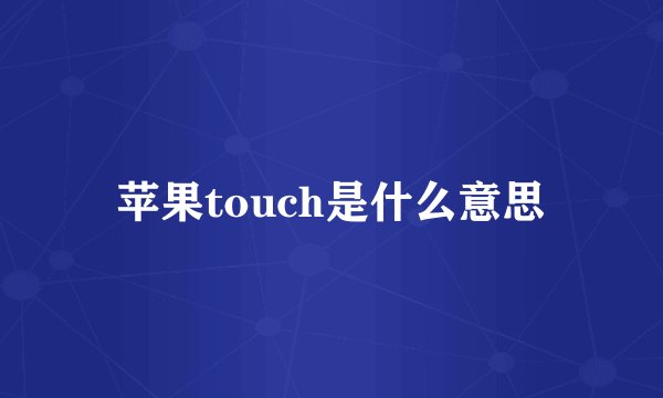 苹果touch是什么意思
