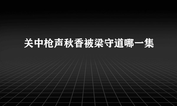 关中枪声秋香被梁守道哪一集