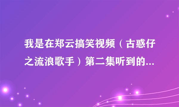 我是在郑云搞笑视频（古惑仔之流浪歌手）第二集听到的那歌曲，是什么歌