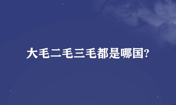 大毛二毛三毛都是哪国?