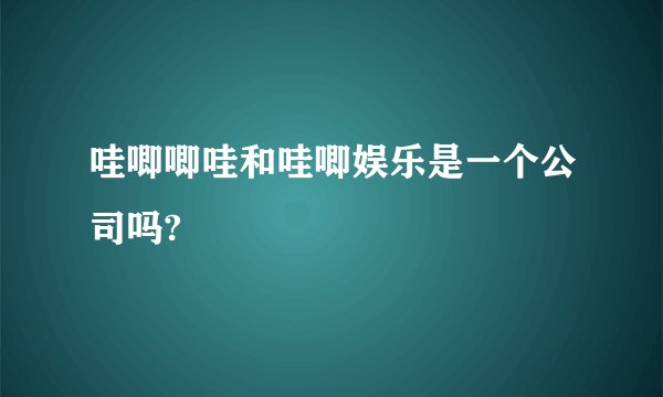 哇唧唧哇和哇唧娱乐是一个公司吗?