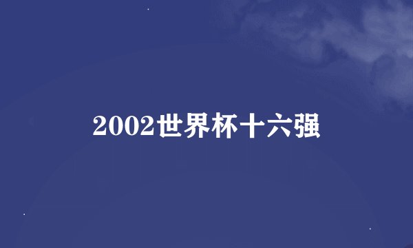 2002世界杯十六强