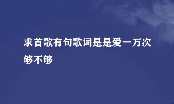 求首歌有句歌词是是爱一万次够不够