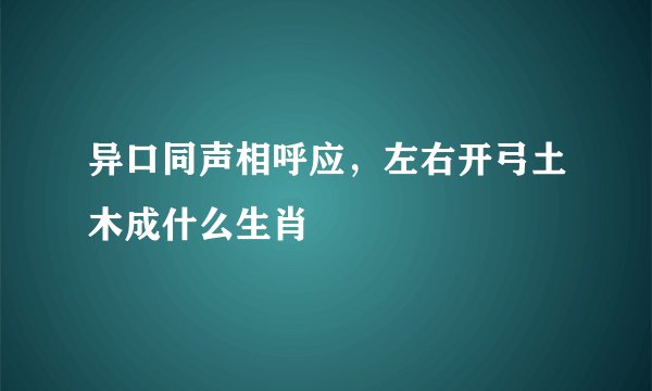 异口同声相呼应，左右开弓土木成什么生肖