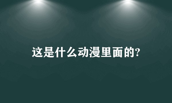 这是什么动漫里面的?