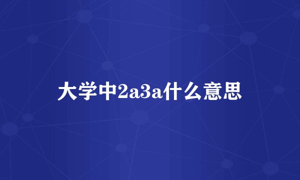 大学中2a3a什么意思