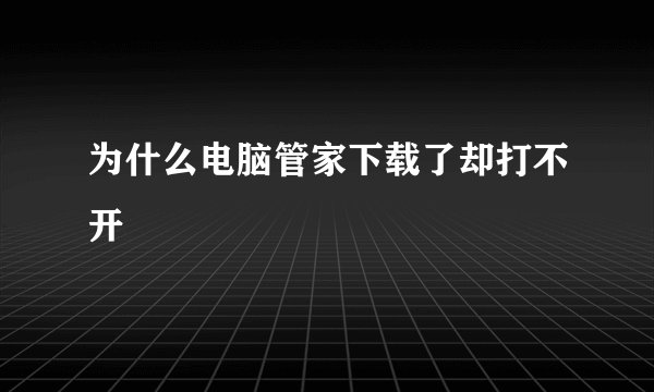 为什么电脑管家下载了却打不开