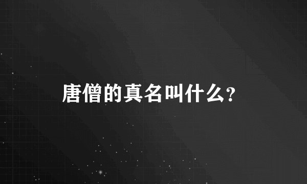 唐僧的真名叫什么？