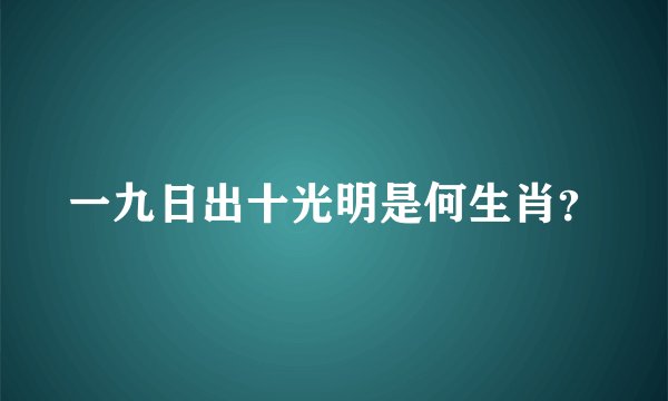 一九日出十光明是何生肖？