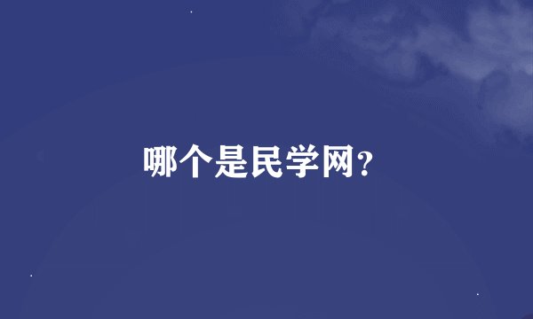 哪个是民学网？