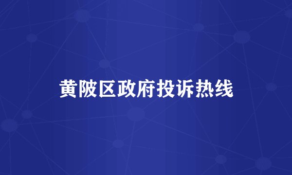 黄陂区政府投诉热线