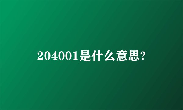 204001是什么意思?