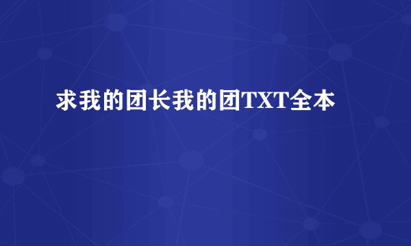 求我的团长我的团TXT全本