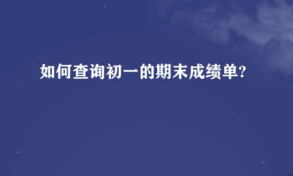 如何查询初一的期末成绩单?