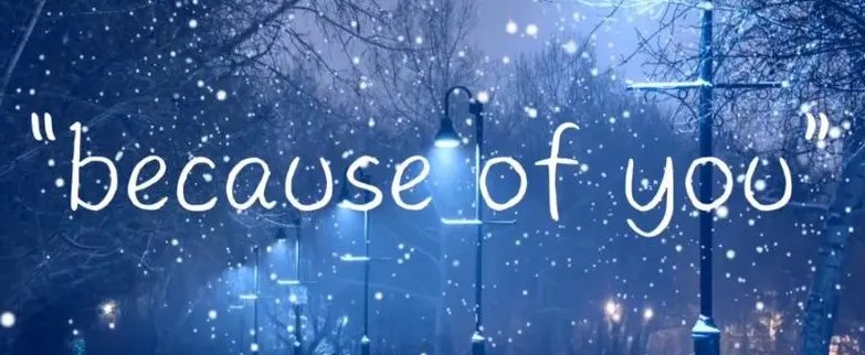 because of you翻译成中文是什么？