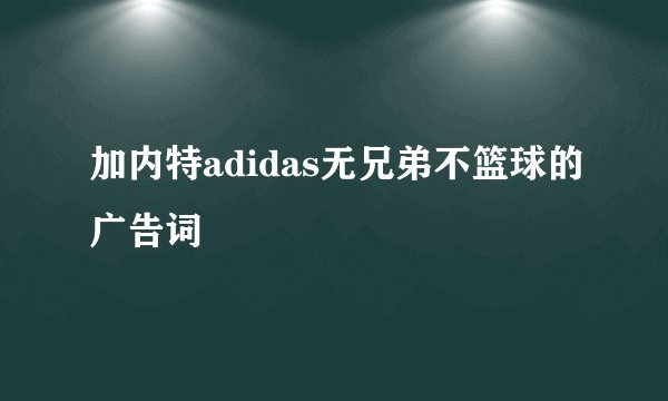 加内特adidas无兄弟不篮球的广告词