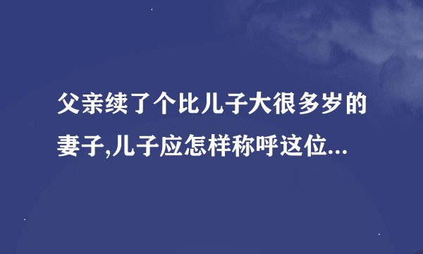父亲续了个比儿子大很多岁的妻子,儿子应怎样称呼这位妻子,:使双方不失尊严？