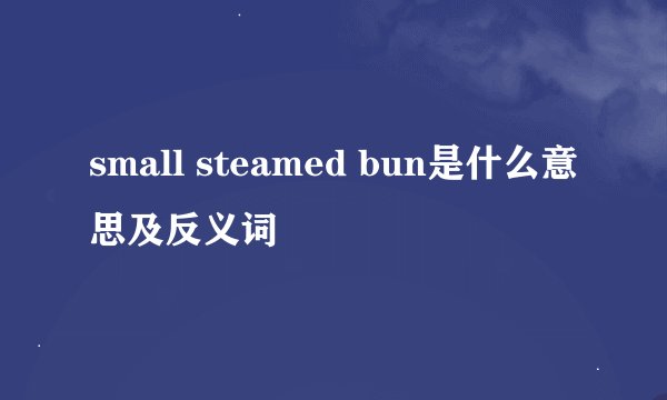 small steamed bun是什么意思及反义词