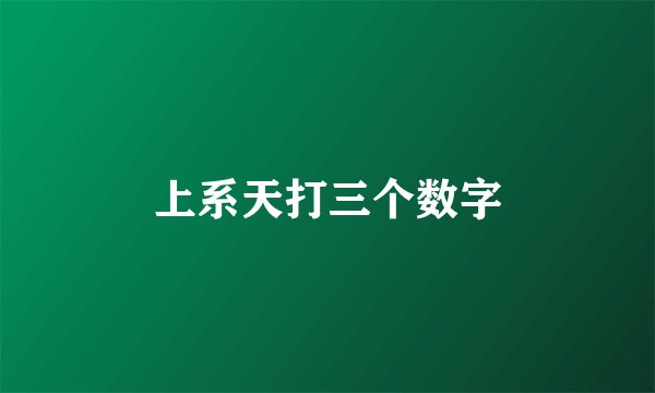 上系天打三个数字